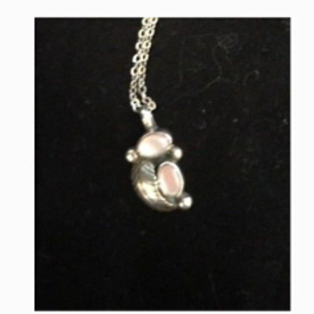 Vintage Sterling Silver Mother of Pearl Necklace